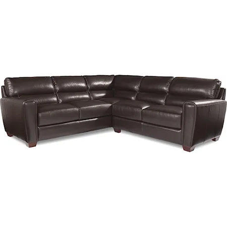 Two Piece Contemporary Leather Sectional Sofa